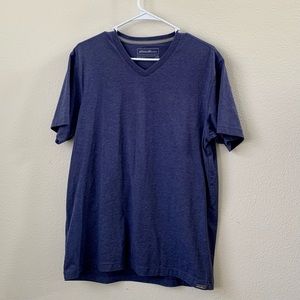 Blue V-neck mens Eddie Bauer T-Shirt